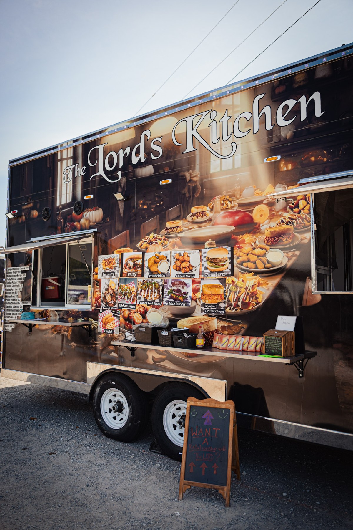 The Lord's Kitchen food truck parked and serving